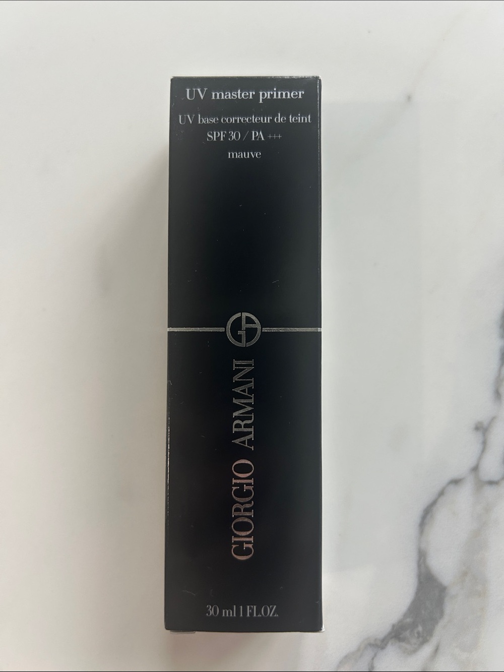 Giorgio Armani UV Master Primer - Black Packaging with Silver Accents